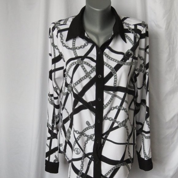 Michael Kors Black and White Blouse - Picture 3 of 9